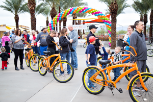 Eastmark custom bikes were given away to new community residents 