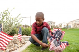 Hunter Tradition is planting flags at Eastmark for the 4th of July